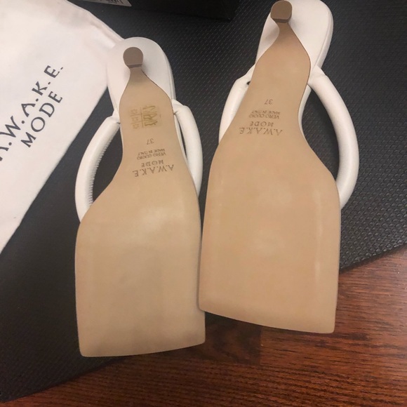NWT A.W.A.K.E. Mode white leather sandals 6.5 7 - Picture 6 of 7